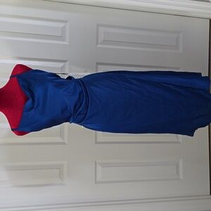 Blue Women's Dress Nicole Miller Size Medium Silky Cruise Ready